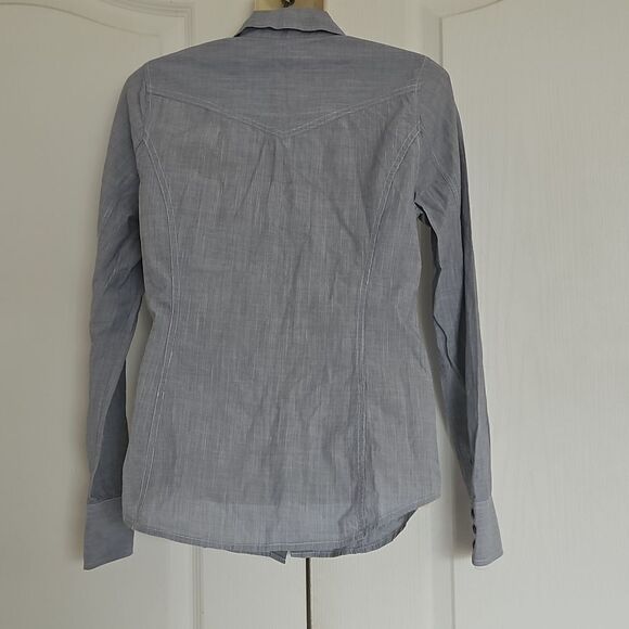 Club Monaco Women's Button-Down Long Sleeves Cotton Shirt XS Blue - Picture 4 of 16